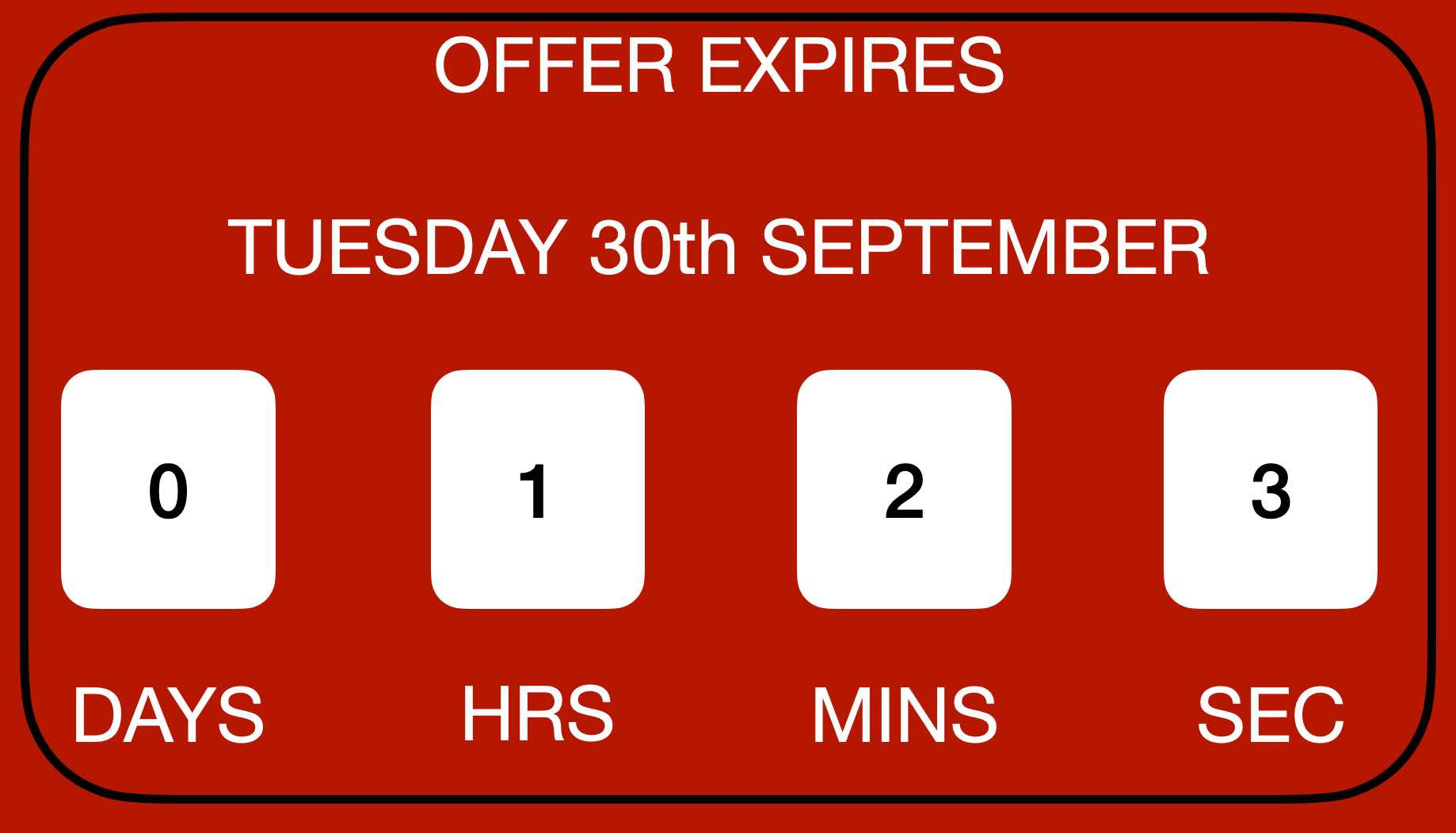Offer Expires countdown